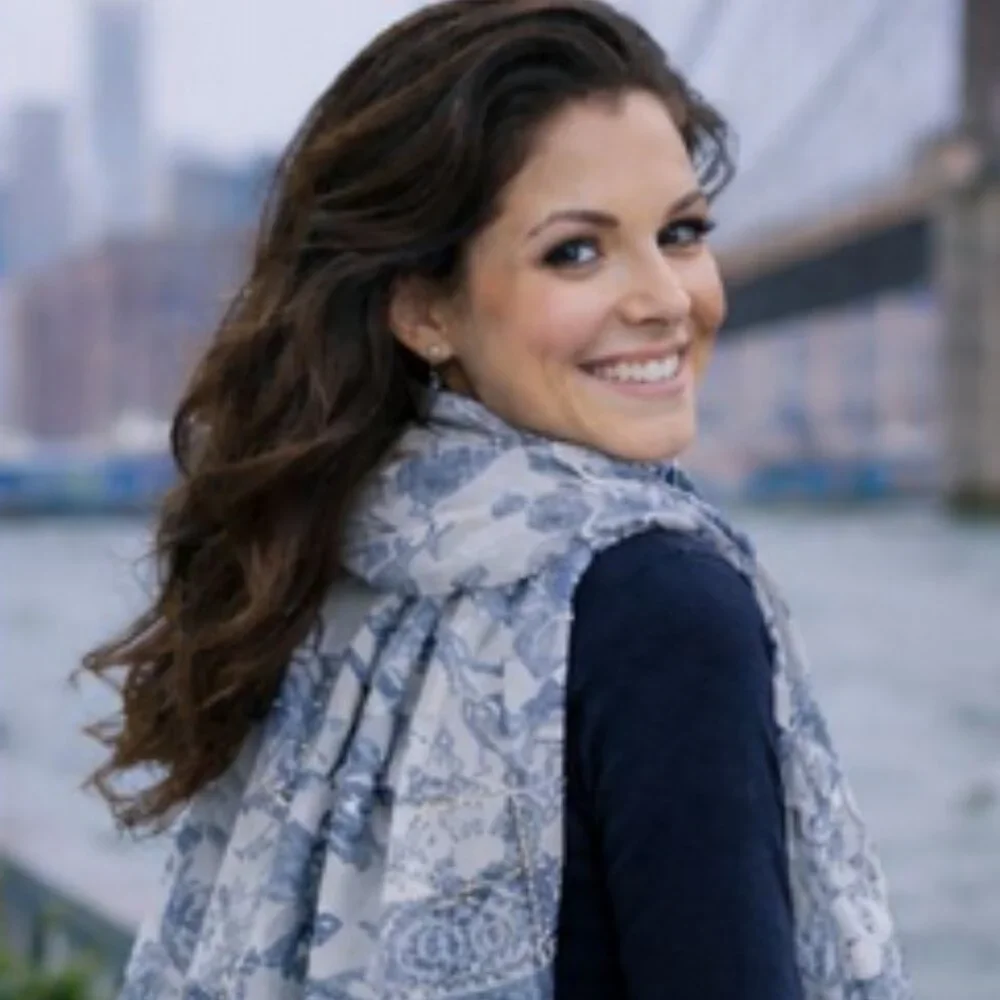 💙 Blue & White Floral Scarf with Metallic Thread | Poetic, Graceful & Timeless